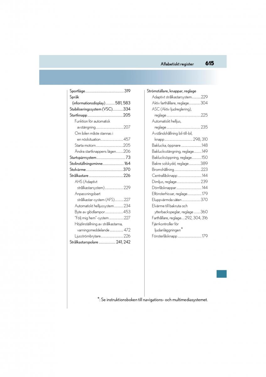 Lexus GS F IV 4 instruktionsbok / page 615