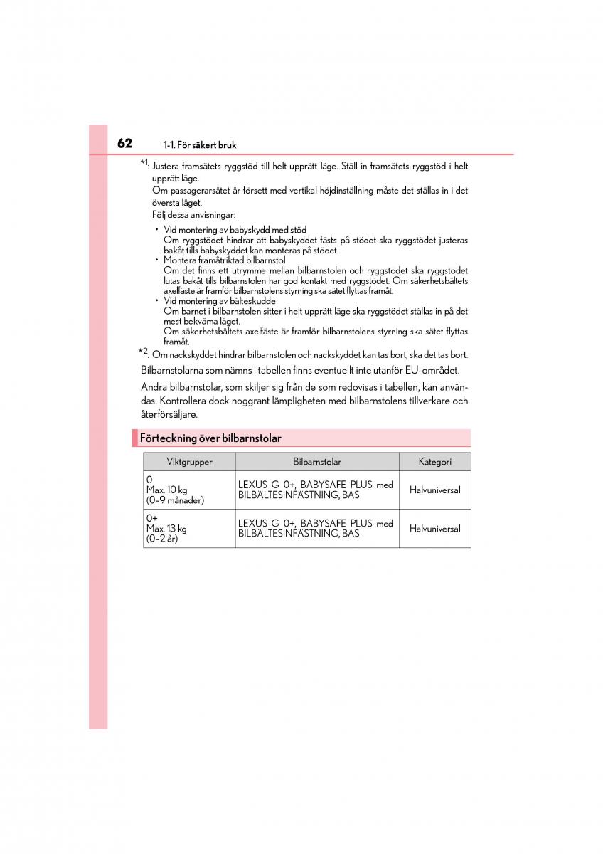 Lexus GS F IV 4 instruktionsbok / page 62