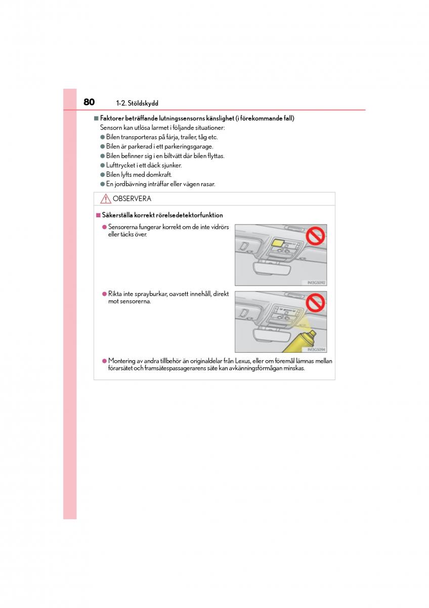 Lexus GS F IV 4 instruktionsbok / page 80