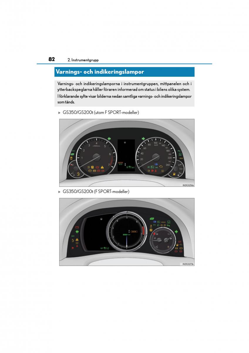 Lexus GS F IV 4 instruktionsbok / page 82