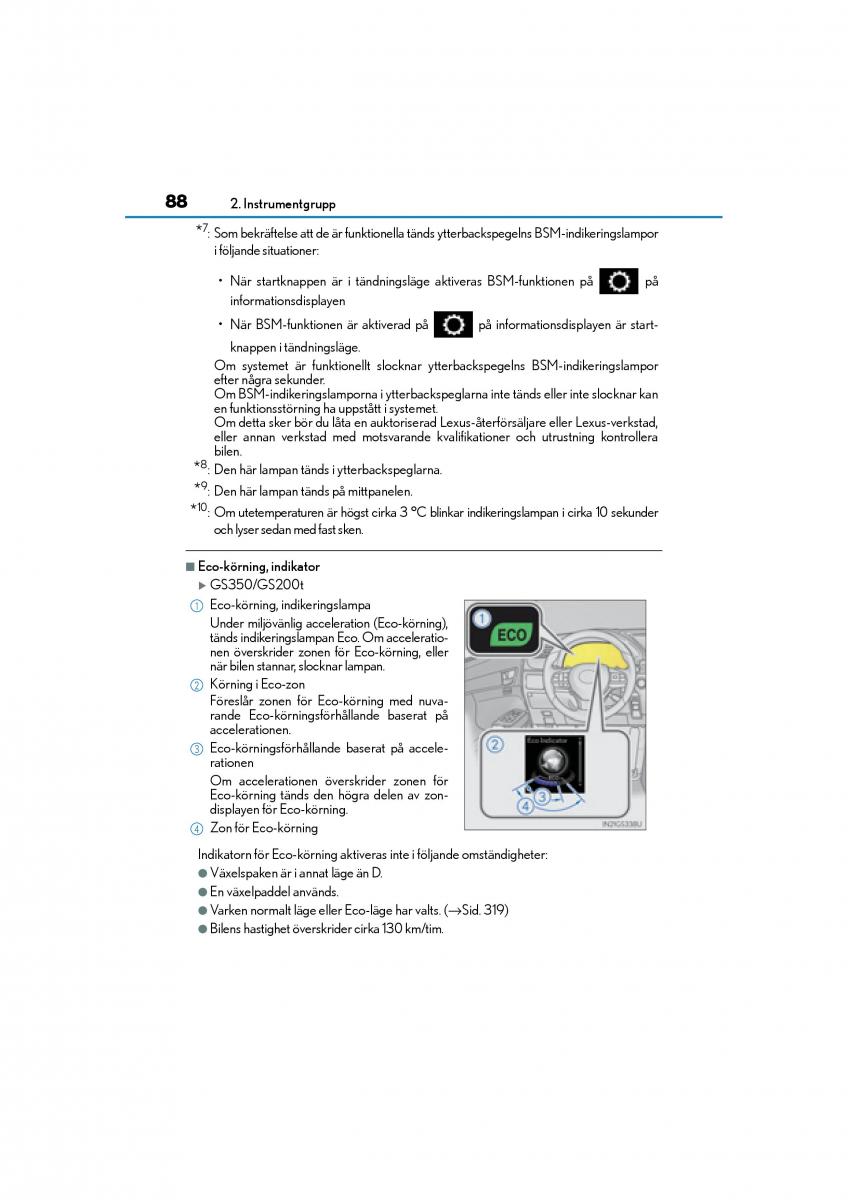 Lexus GS F IV 4 instruktionsbok / page 88