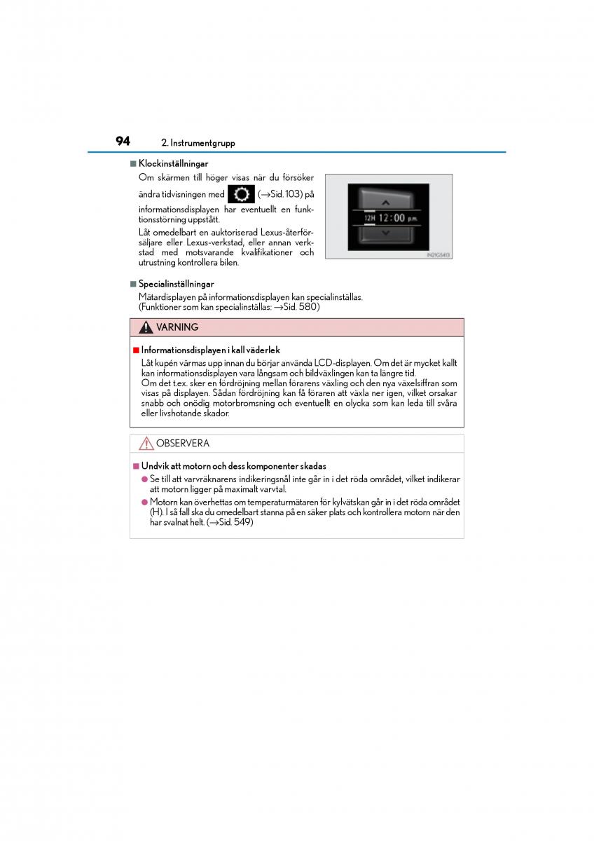 Lexus GS F IV 4 instruktionsbok / page 94