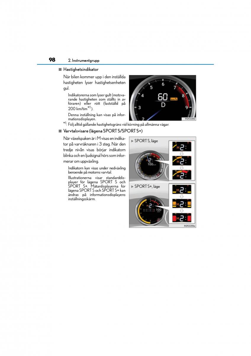 Lexus GS F IV 4 instruktionsbok / page 98