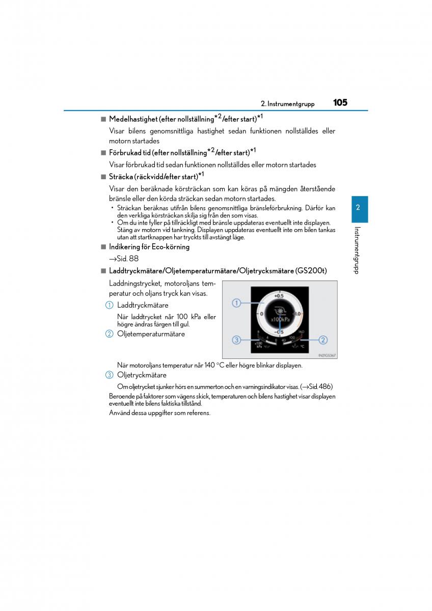 Lexus GS F IV 4 instruktionsbok / page 105