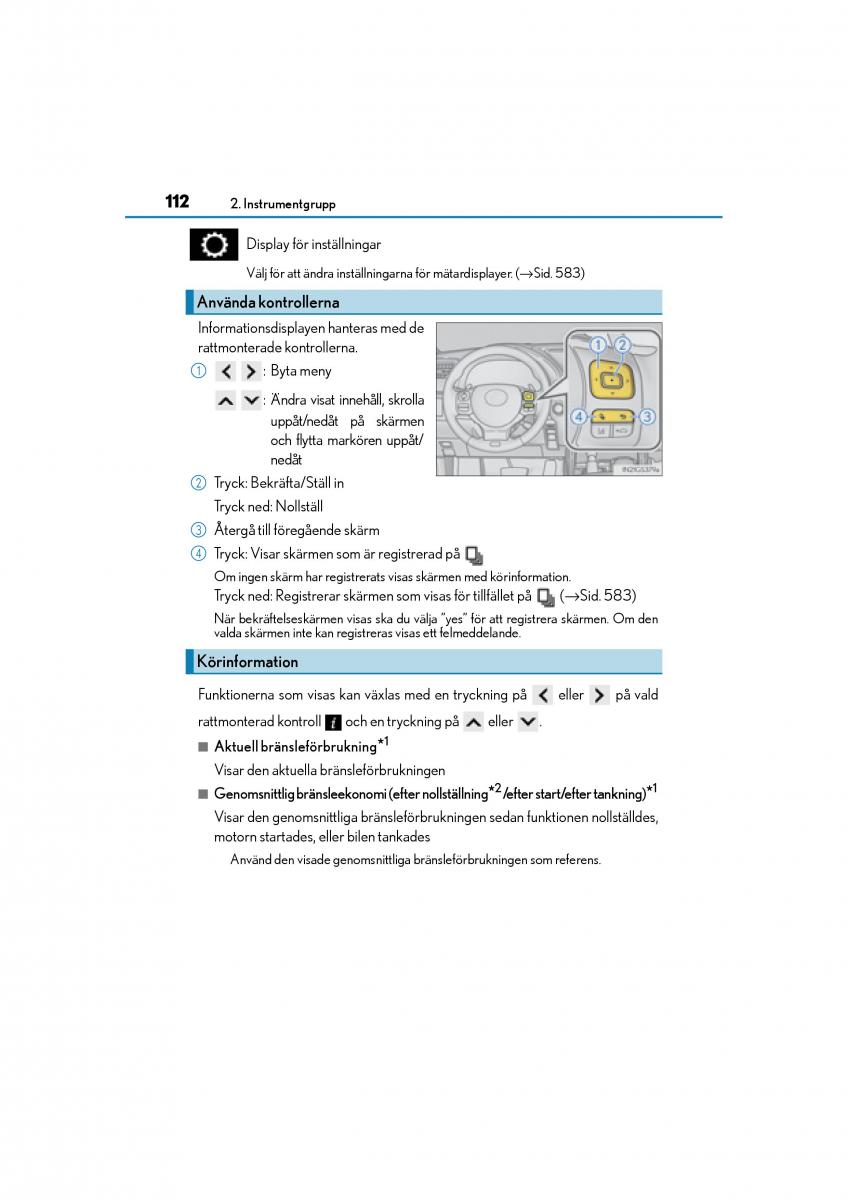 Lexus GS F IV 4 instruktionsbok / page 112