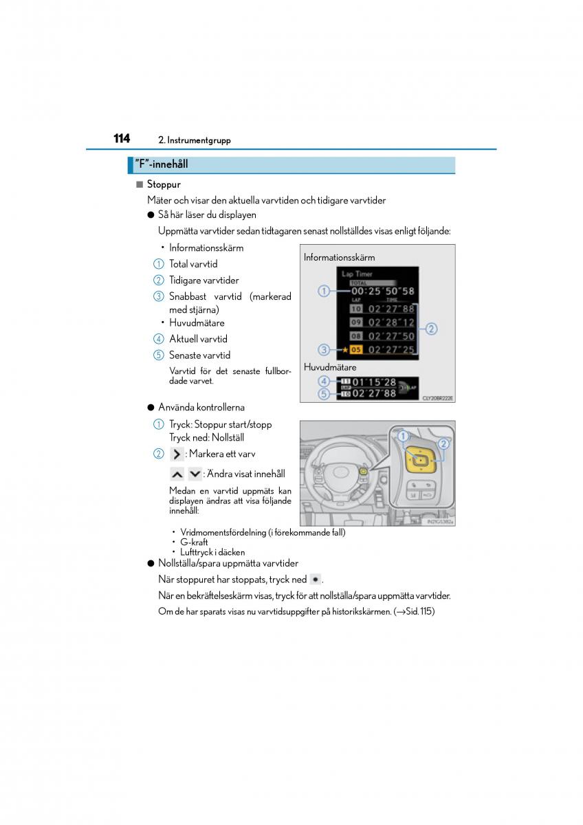 Lexus GS F IV 4 instruktionsbok / page 114