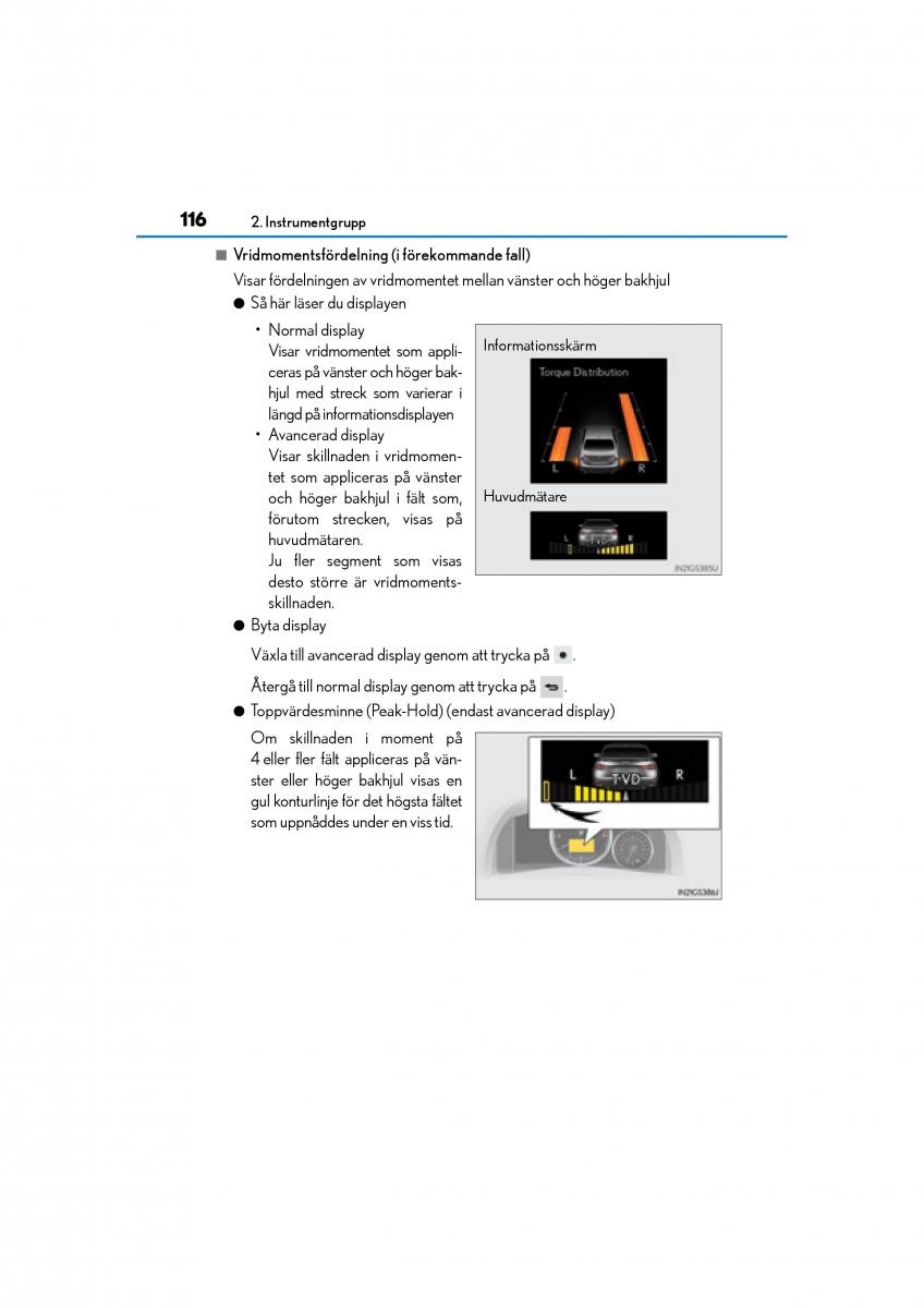 Lexus GS F IV 4 instruktionsbok / page 116