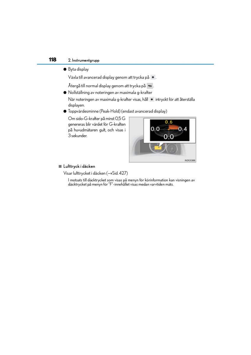 Lexus GS F IV 4 instruktionsbok / page 118