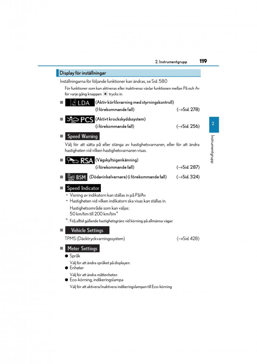 Lexus GS F IV 4 instruktionsbok / page 119