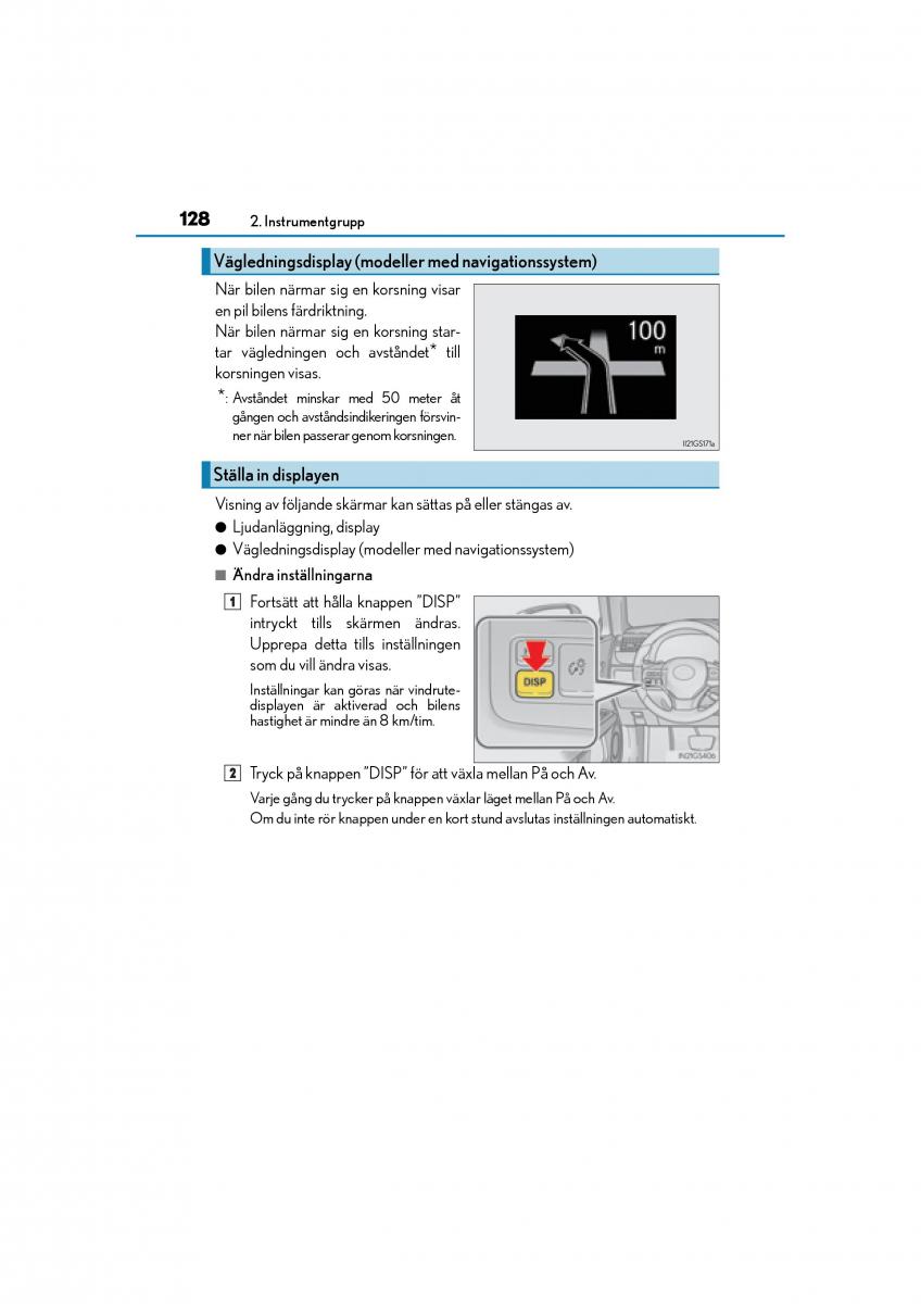 Lexus GS F IV 4 instruktionsbok / page 128