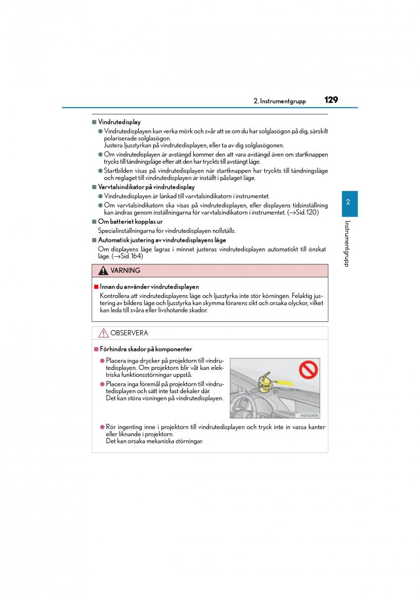 Lexus GS F IV 4 instruktionsbok / page 129