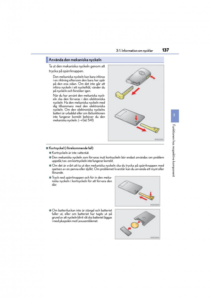 Lexus GS F IV 4 instruktionsbok / page 137