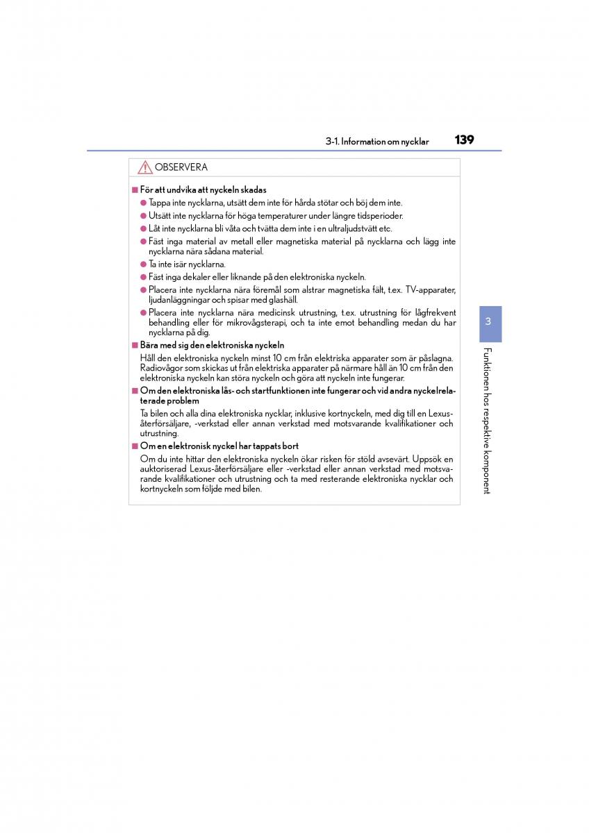 Lexus GS F IV 4 instruktionsbok / page 139