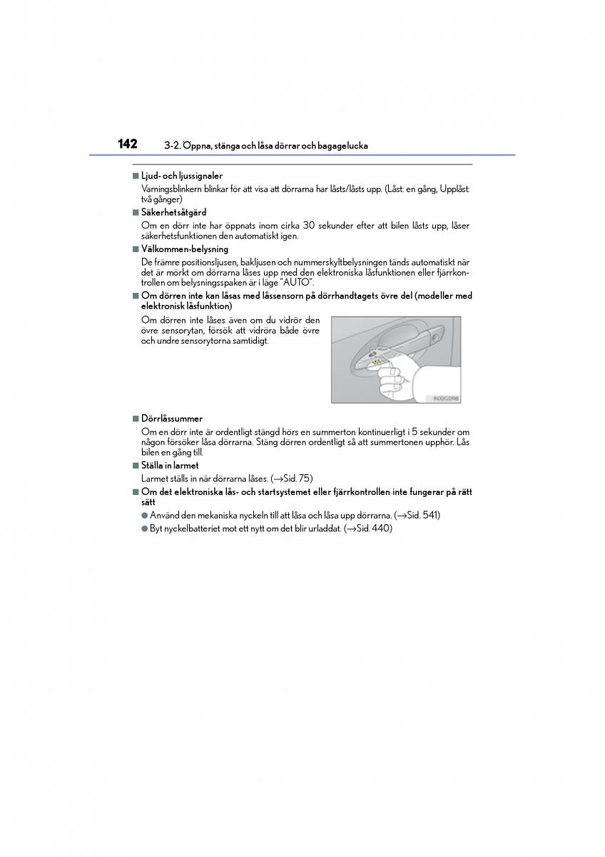 Lexus GS F IV 4 instruktionsbok / page 142