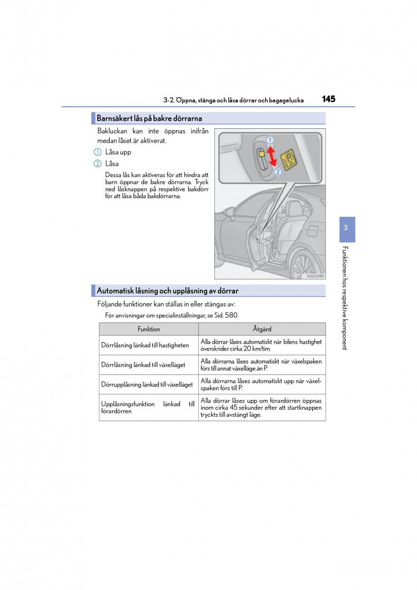 Lexus GS F IV 4 instruktionsbok / page 145