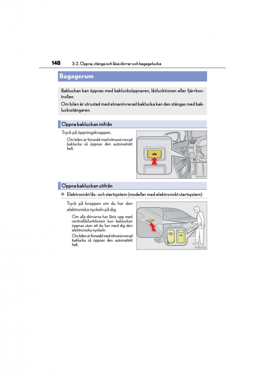 Lexus GS F IV 4 instruktionsbok / page 148