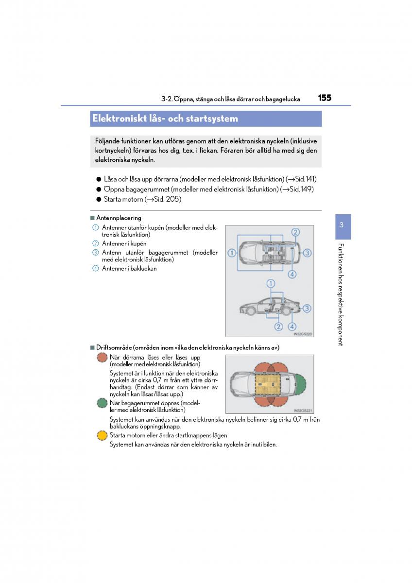 Lexus GS F IV 4 instruktionsbok / page 155