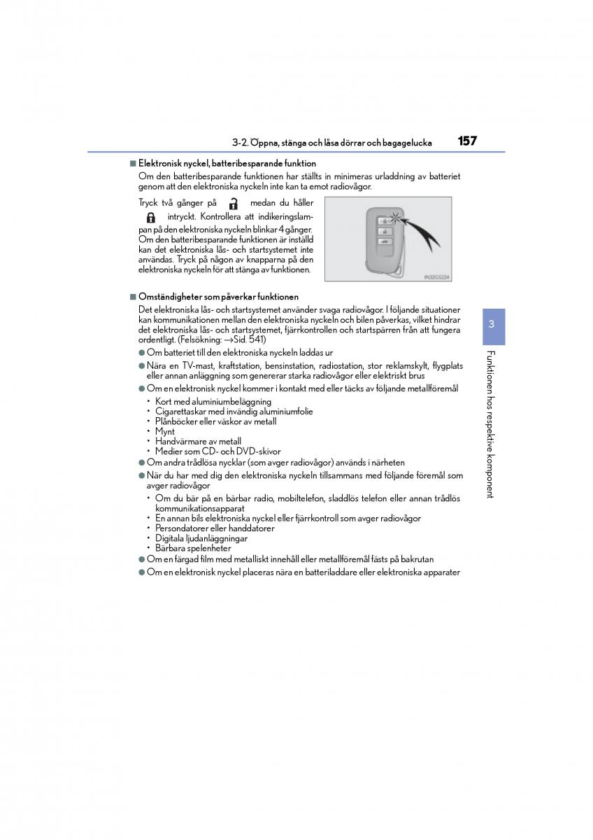 Lexus GS F IV 4 instruktionsbok / page 157