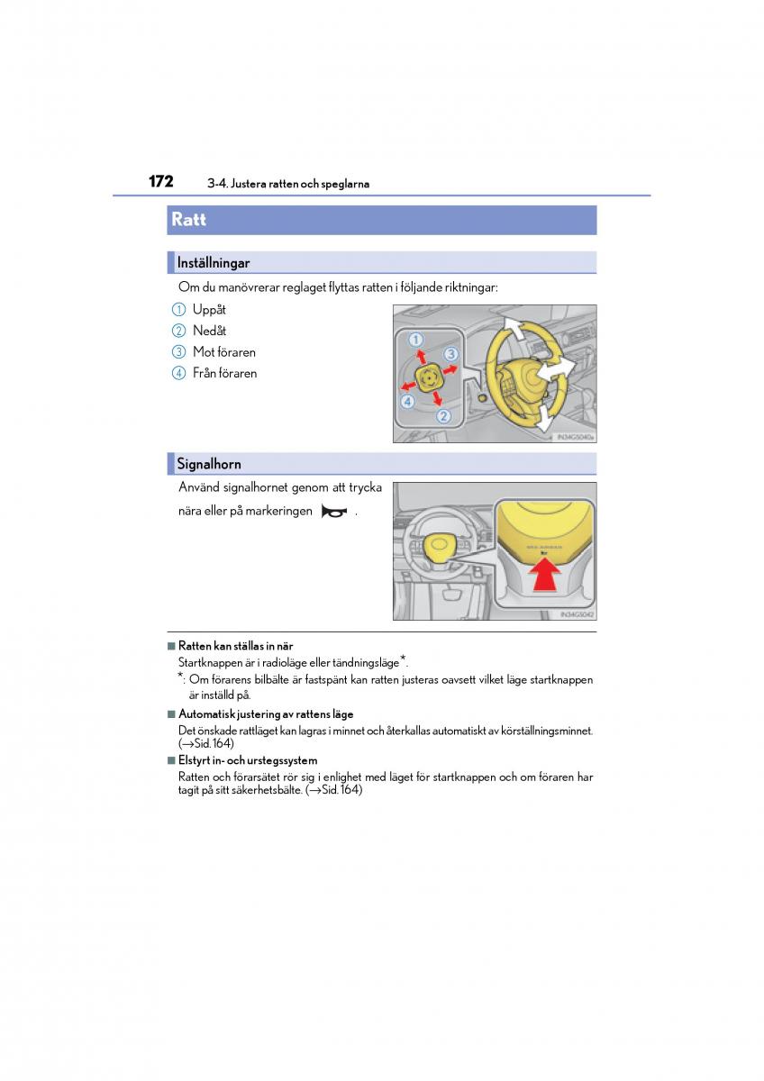 Lexus GS F IV 4 instruktionsbok / page 172