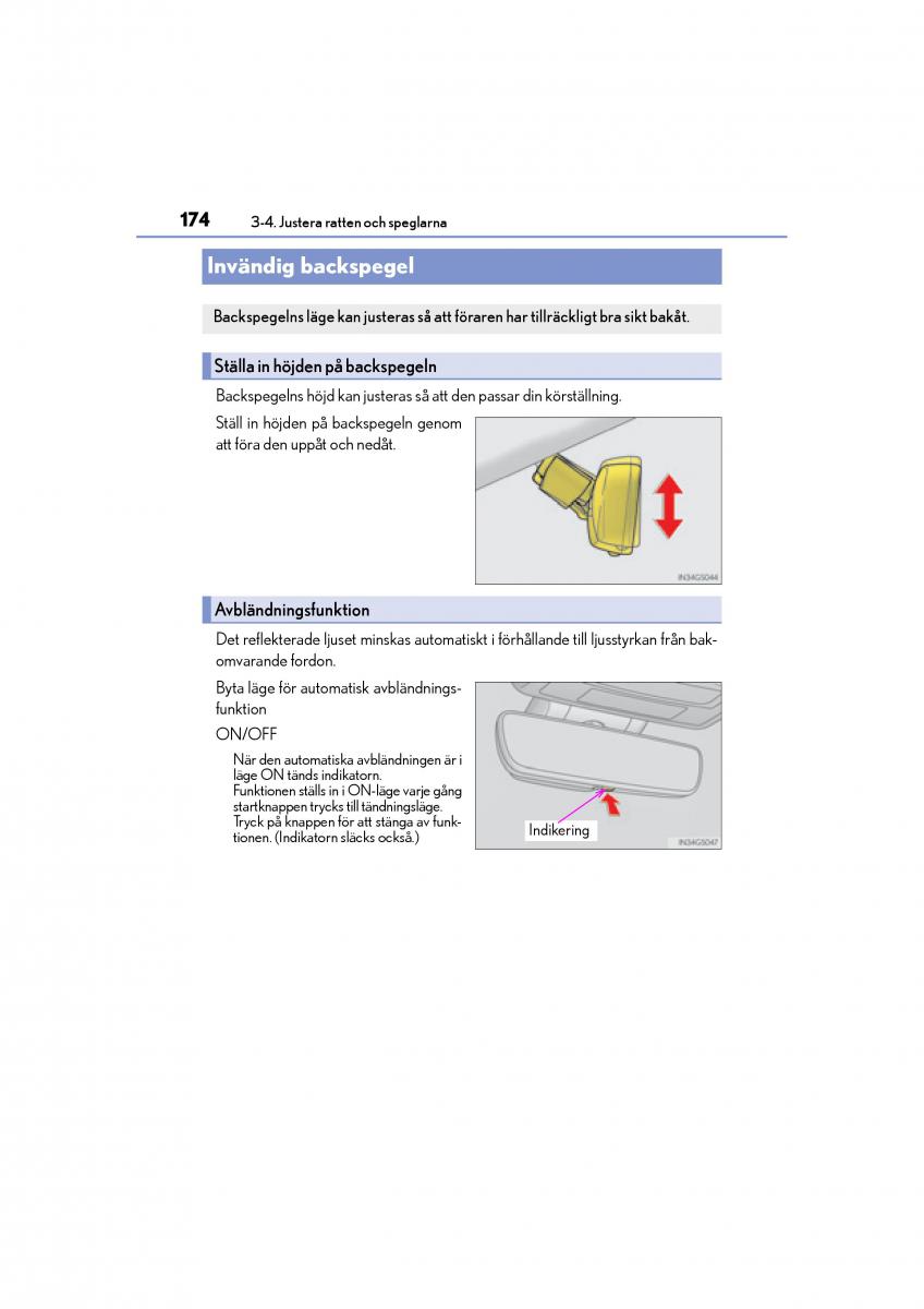 Lexus GS F IV 4 instruktionsbok / page 174