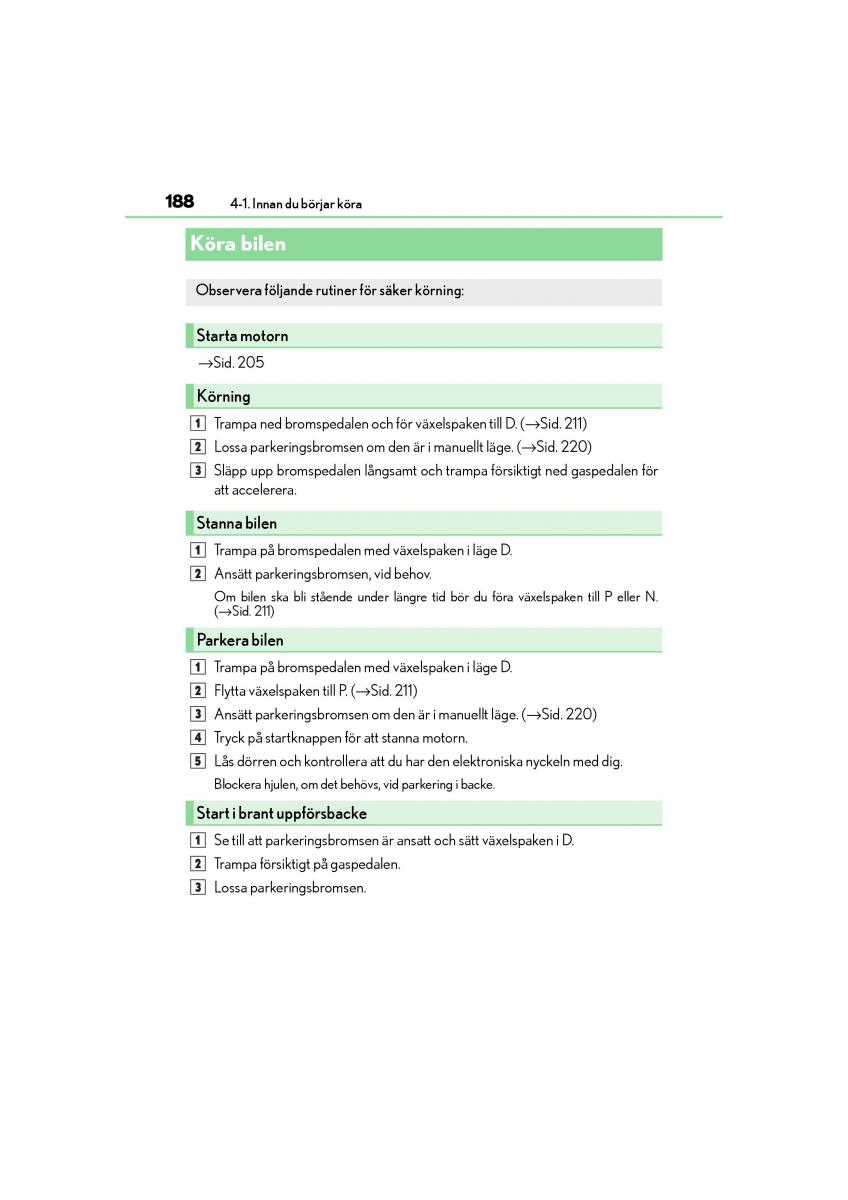 Lexus GS F IV 4 instruktionsbok / page 188