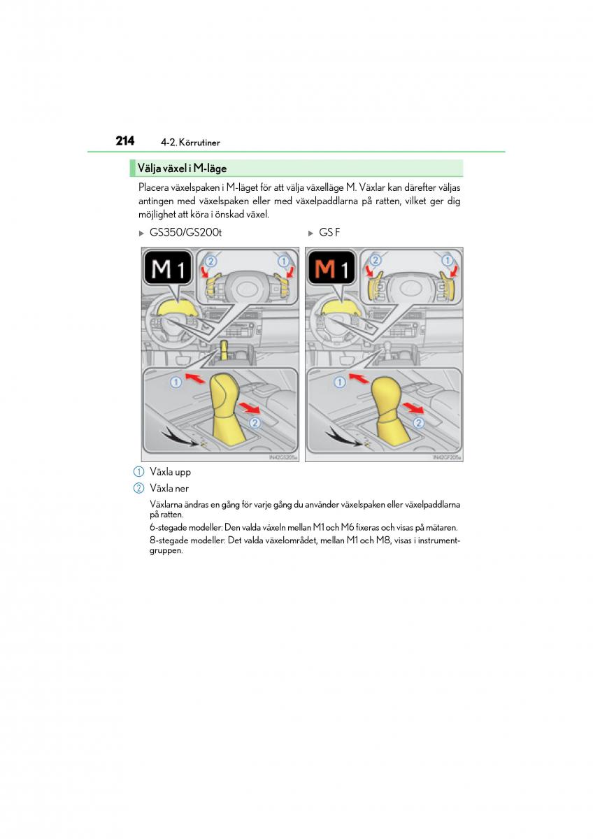 Lexus GS F IV 4 instruktionsbok / page 214