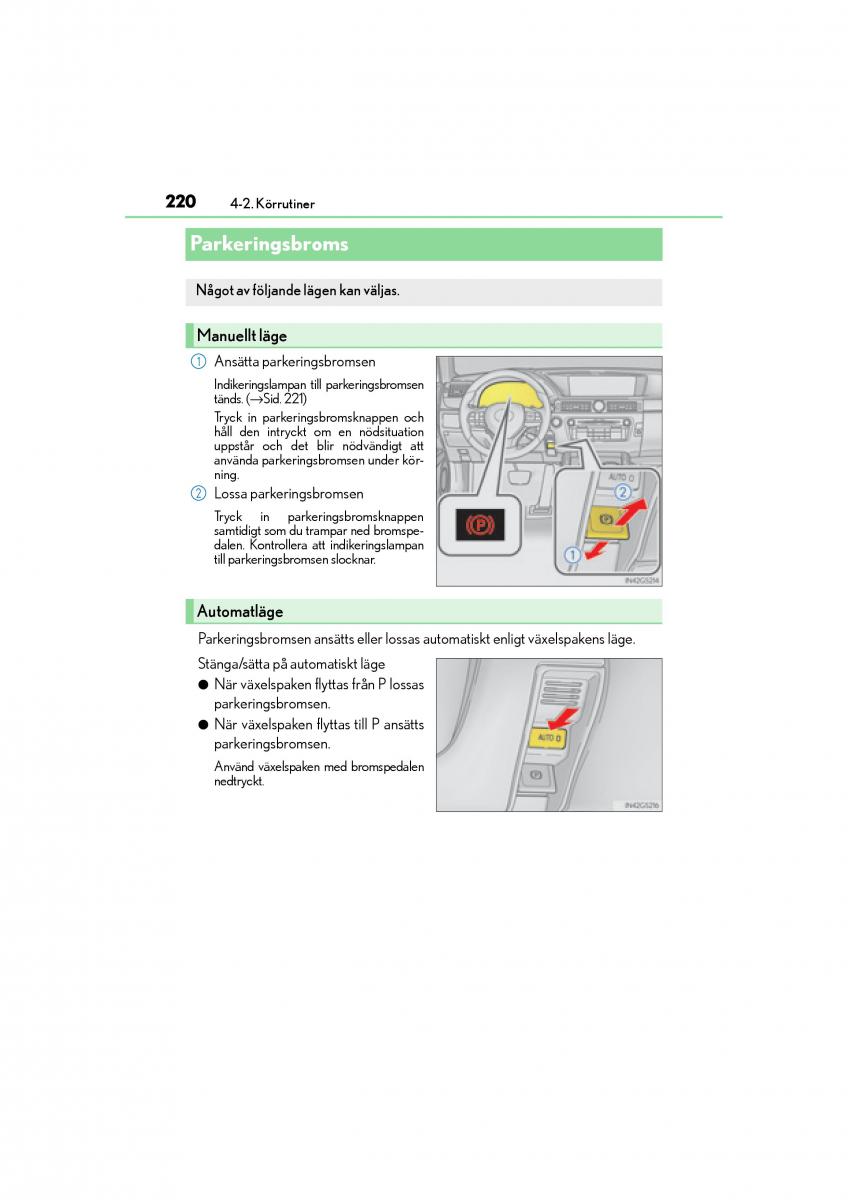 Lexus GS F IV 4 instruktionsbok / page 220