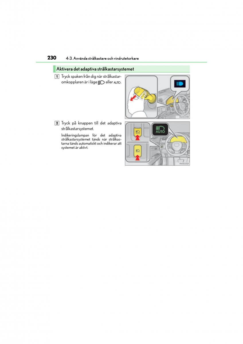 Lexus GS F IV 4 instruktionsbok / page 230