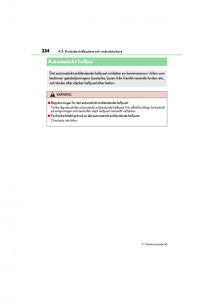 Lexus GS F IV 4 instruktionsbok / page 234