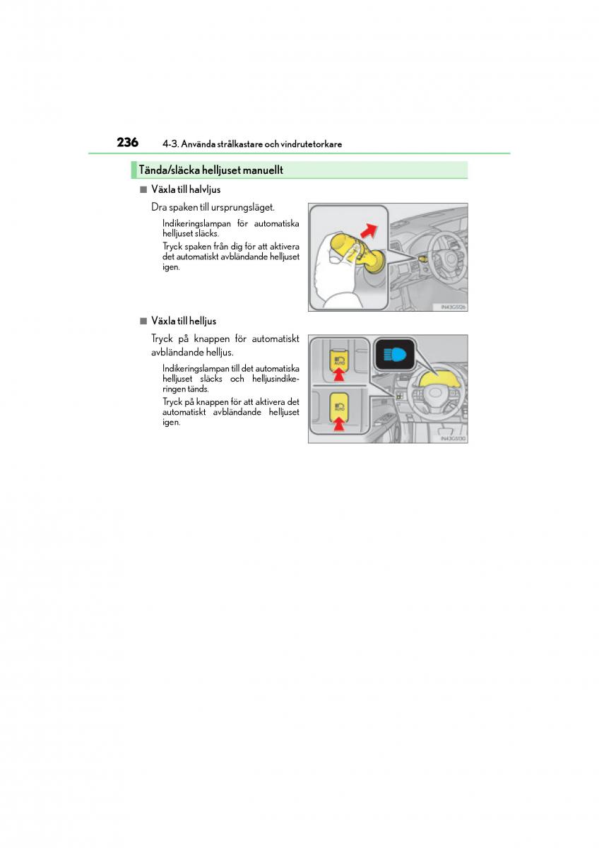 Lexus GS F IV 4 instruktionsbok / page 236