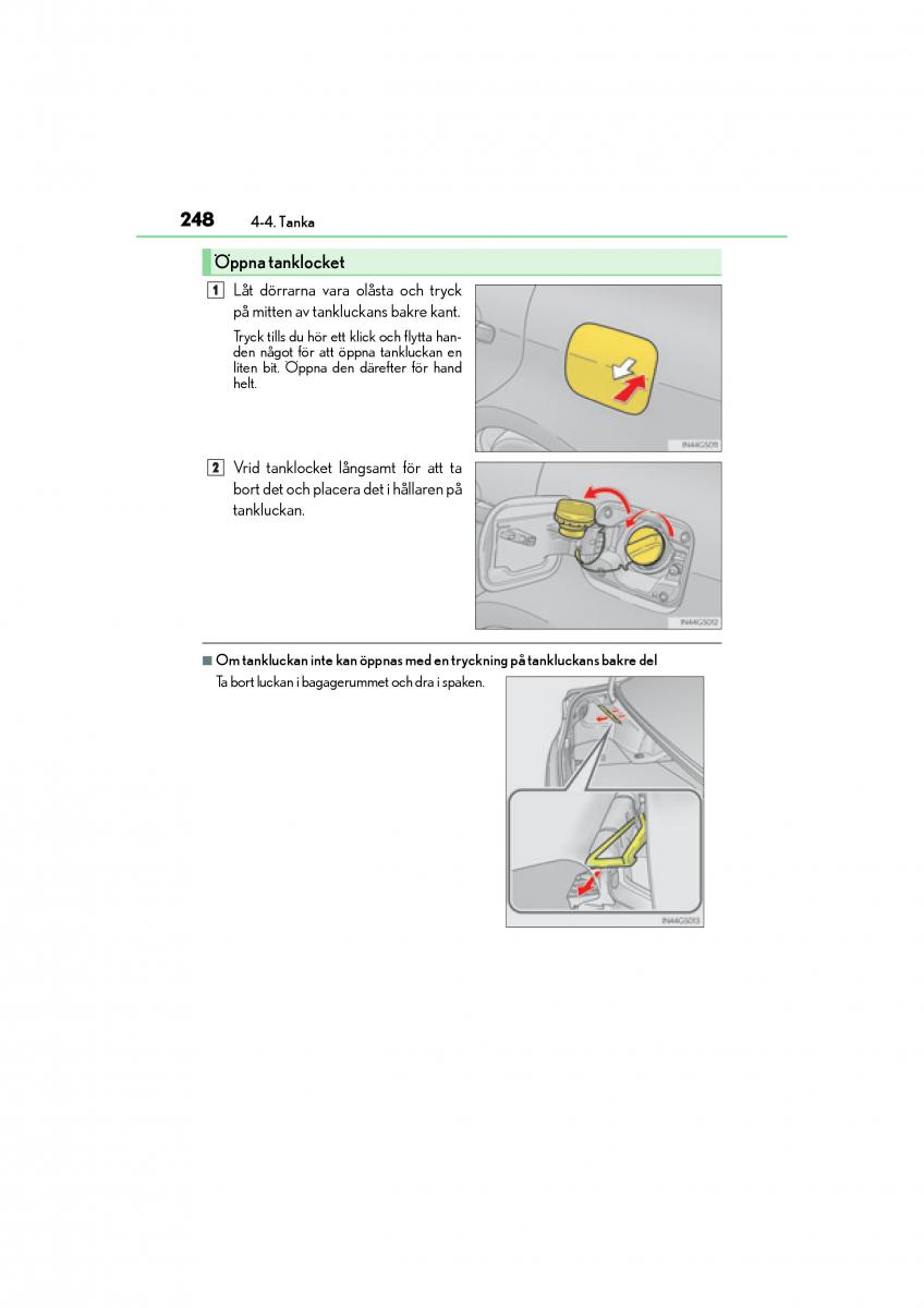 Lexus GS F IV 4 instruktionsbok / page 248