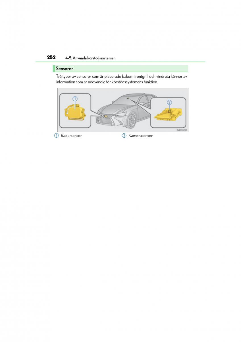 Lexus GS F IV 4 instruktionsbok / page 252