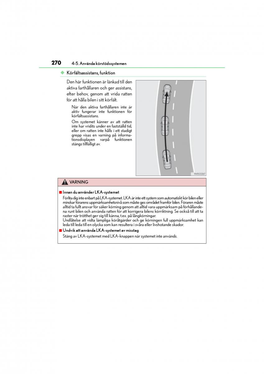 Lexus GS F IV 4 instruktionsbok / page 270