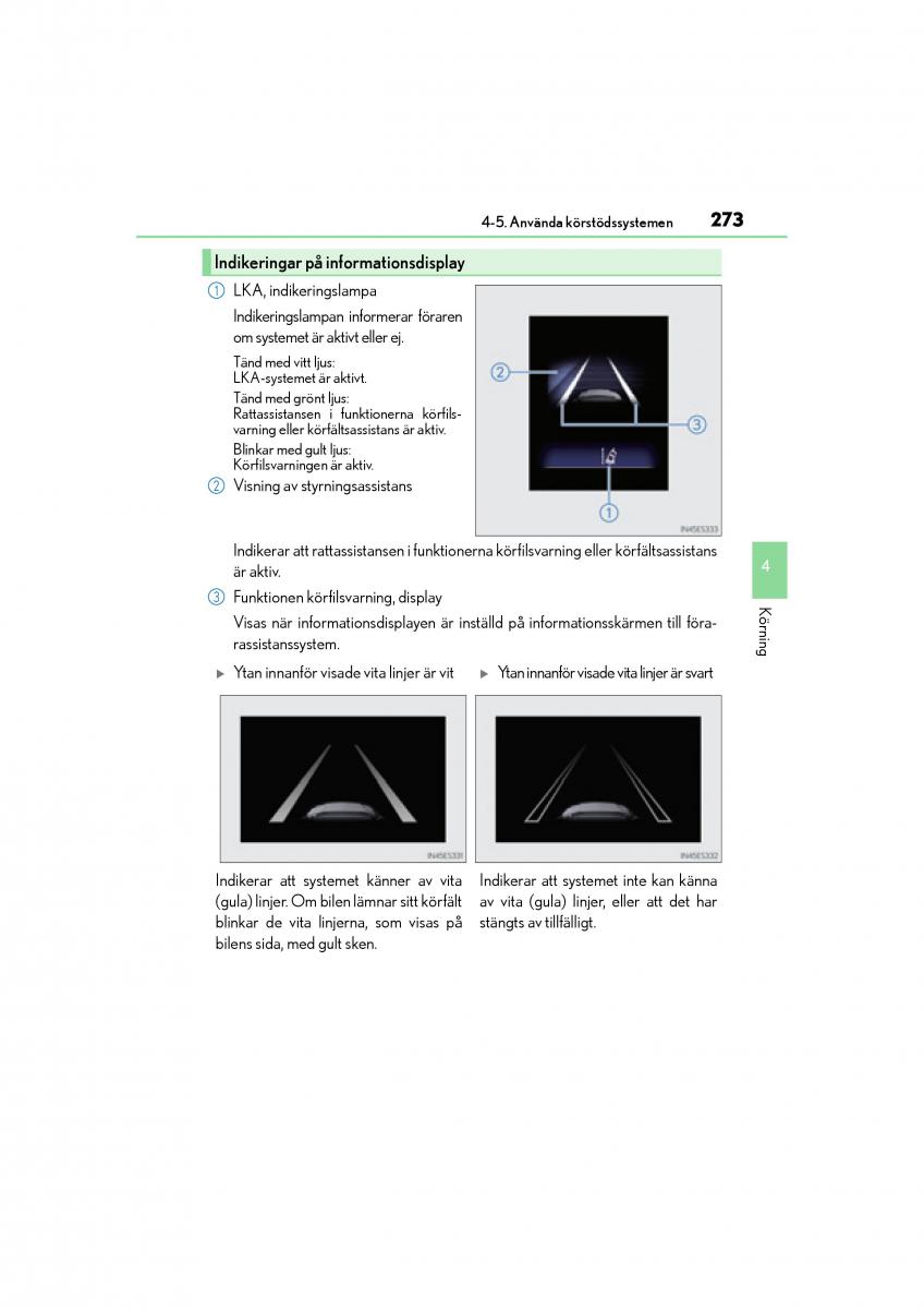 Lexus GS F IV 4 instruktionsbok / page 273