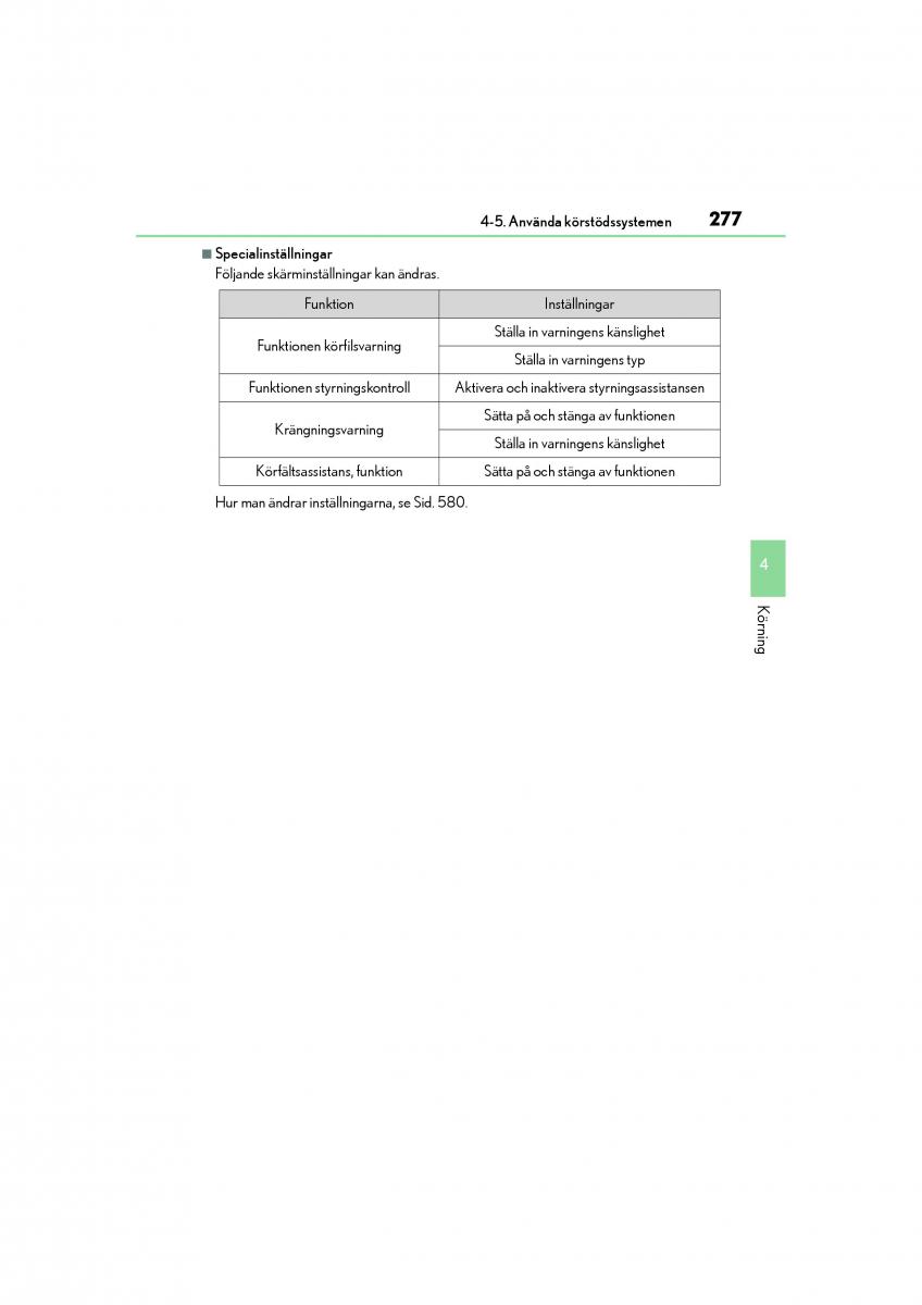 Lexus GS F IV 4 instruktionsbok / page 277