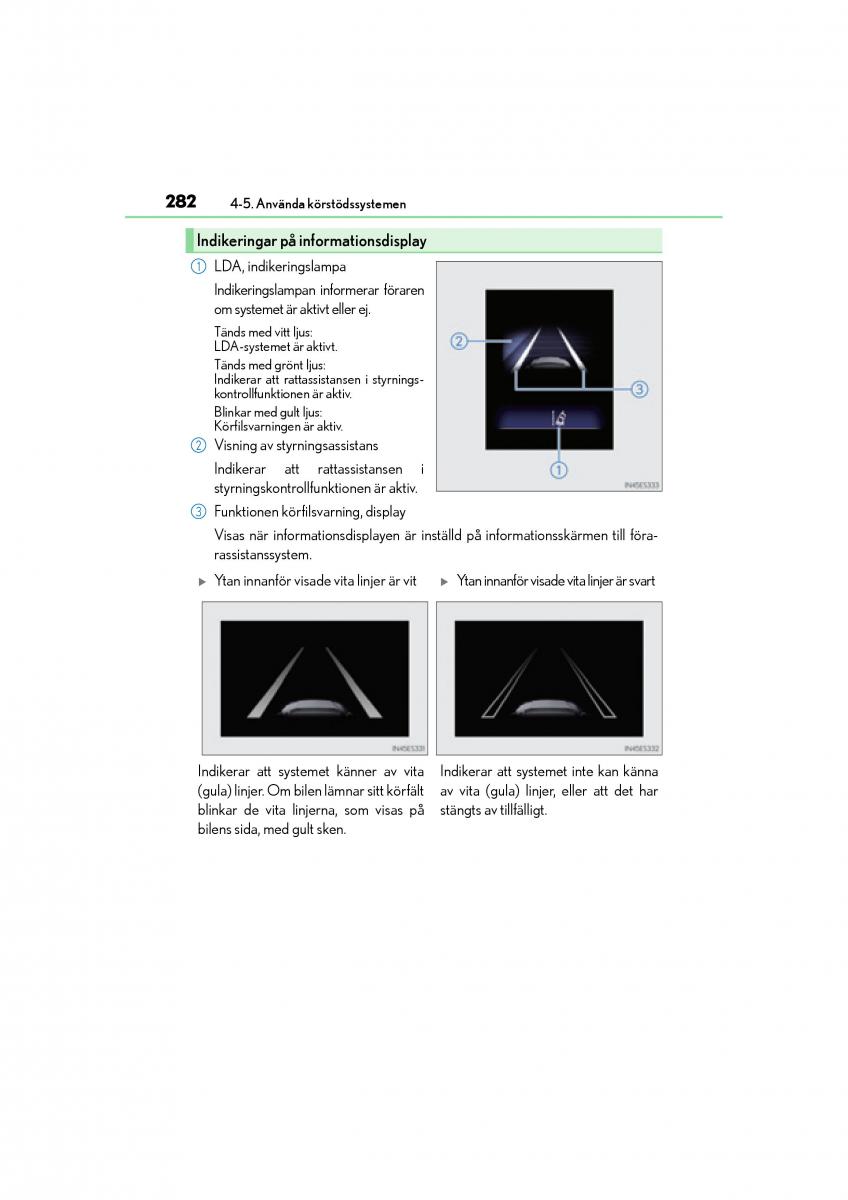 Lexus GS F IV 4 instruktionsbok / page 282