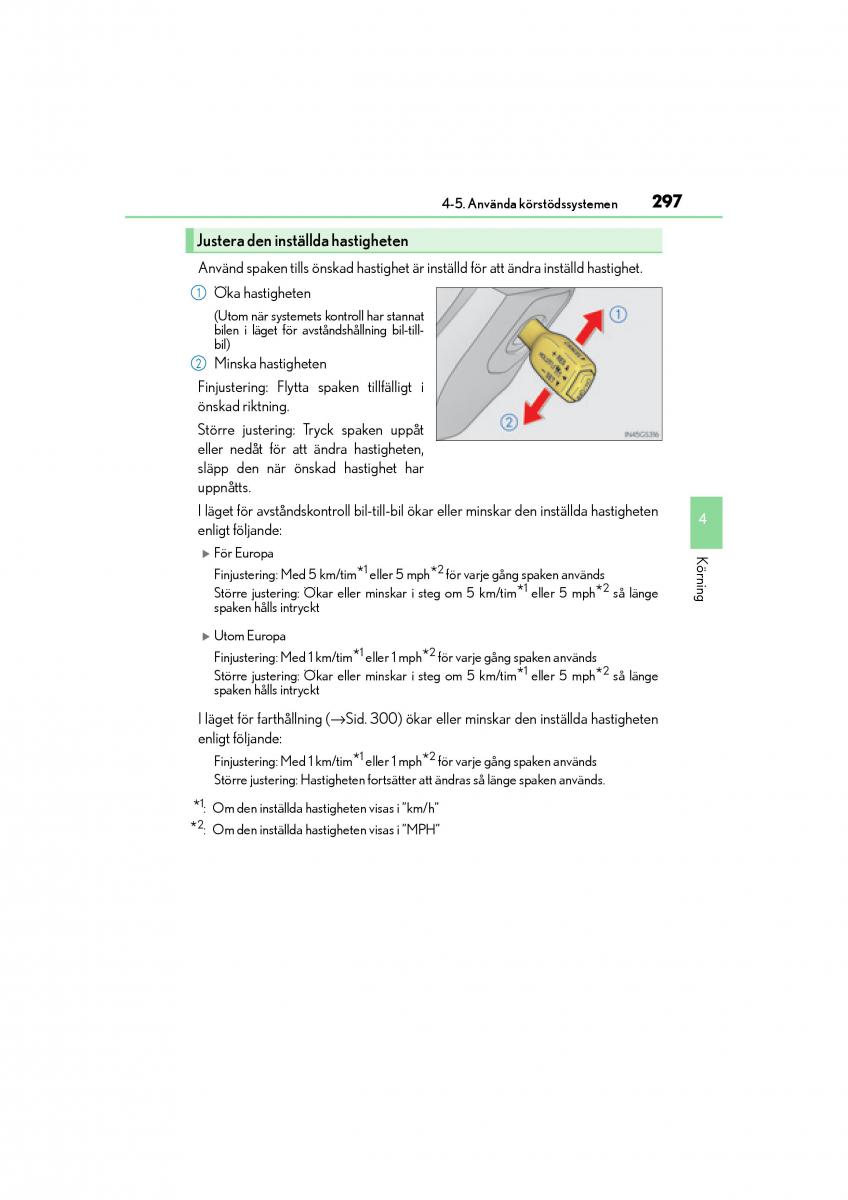 Lexus GS F IV 4 instruktionsbok / page 297