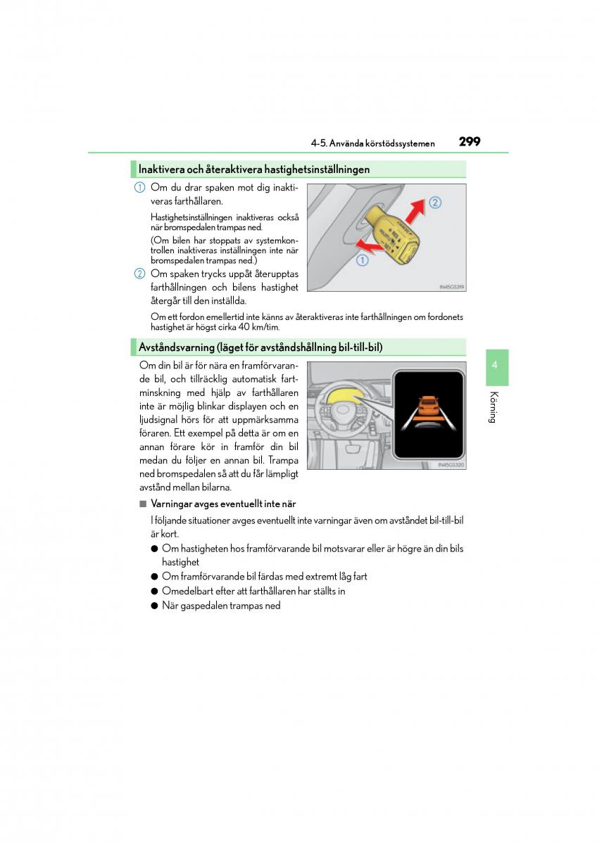 Lexus GS F IV 4 instruktionsbok / page 299