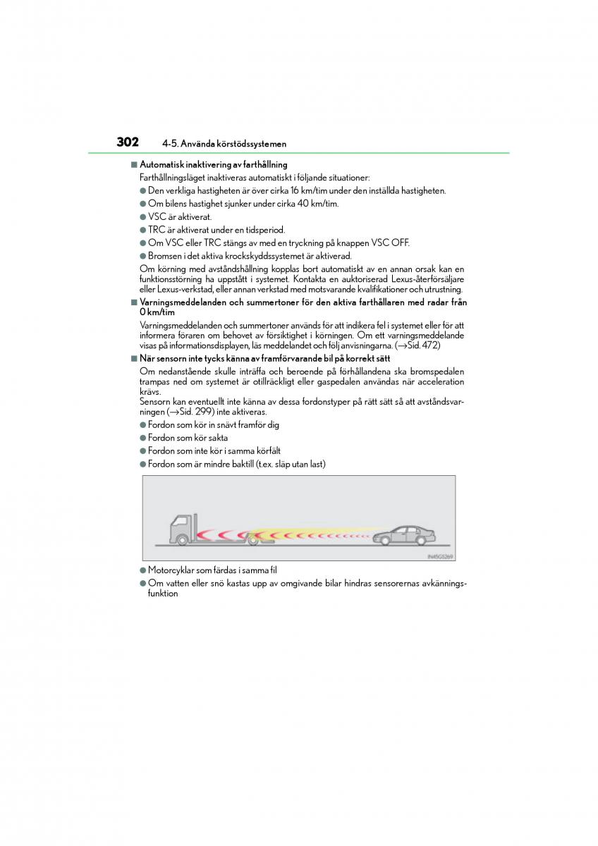 Lexus GS F IV 4 instruktionsbok / page 302