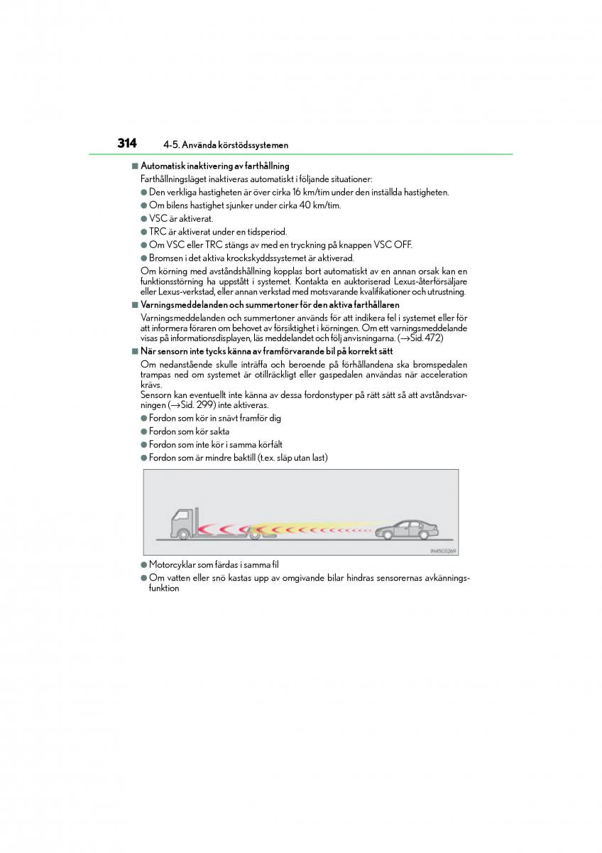 Lexus GS F IV 4 instruktionsbok / page 314