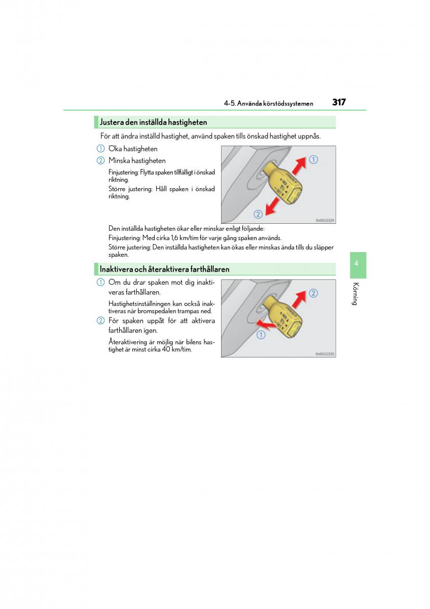 Lexus GS F IV 4 instruktionsbok / page 317