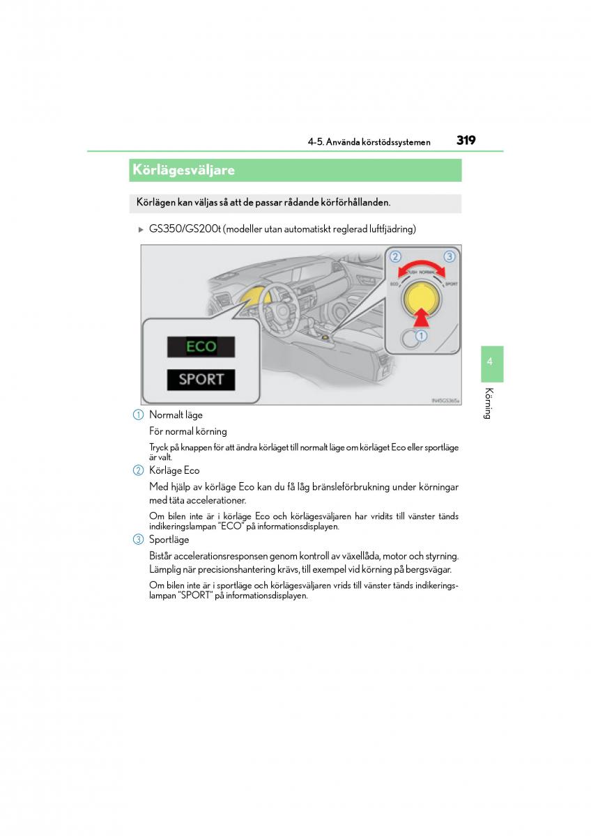 Lexus GS F IV 4 instruktionsbok / page 319