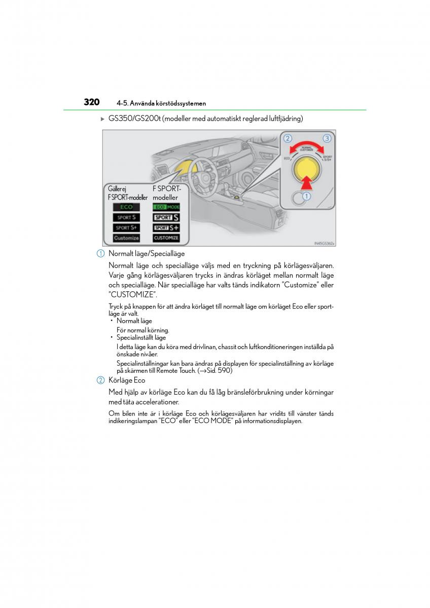 Lexus GS F IV 4 instruktionsbok / page 320