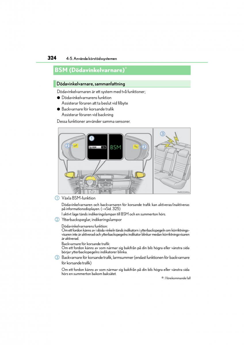 Lexus GS F IV 4 instruktionsbok / page 324