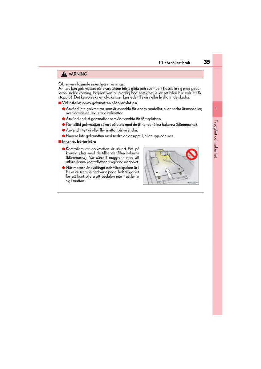 Lexus GS F IV 4 instruktionsbok / page 35