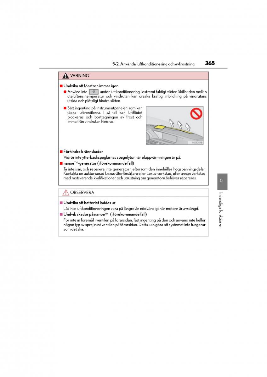 Lexus GS F IV 4 instruktionsbok / page 365