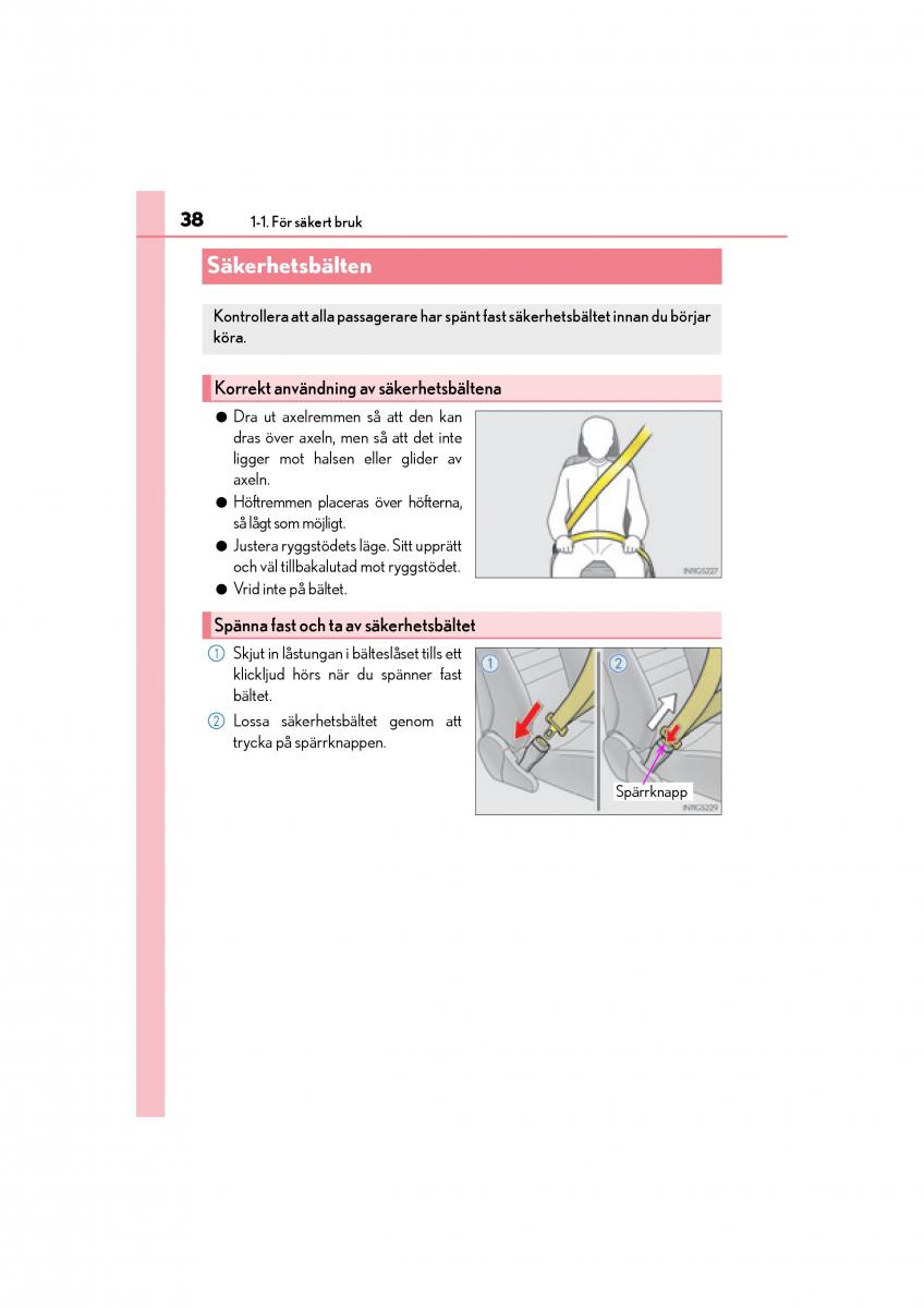 Lexus GS F IV 4 instruktionsbok / page 38