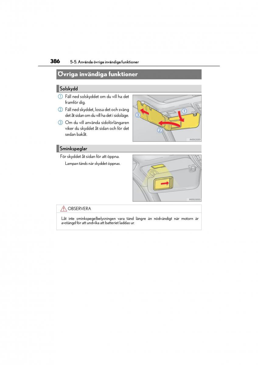 Lexus GS F IV 4 instruktionsbok / page 386