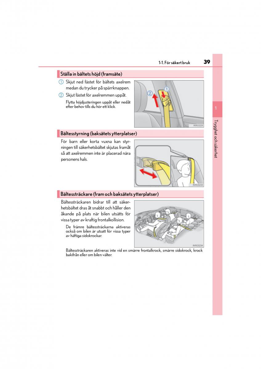 Lexus GS F IV 4 instruktionsbok / page 39