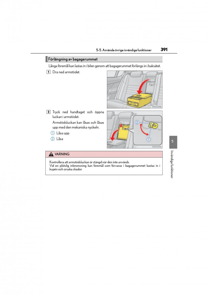 Lexus GS F IV 4 instruktionsbok / page 391